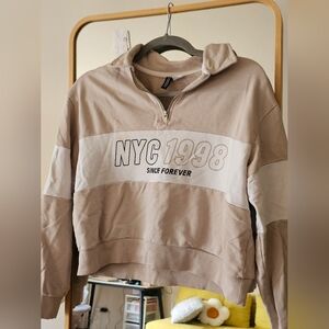 NYC Cropped Top with Quarter Zipper